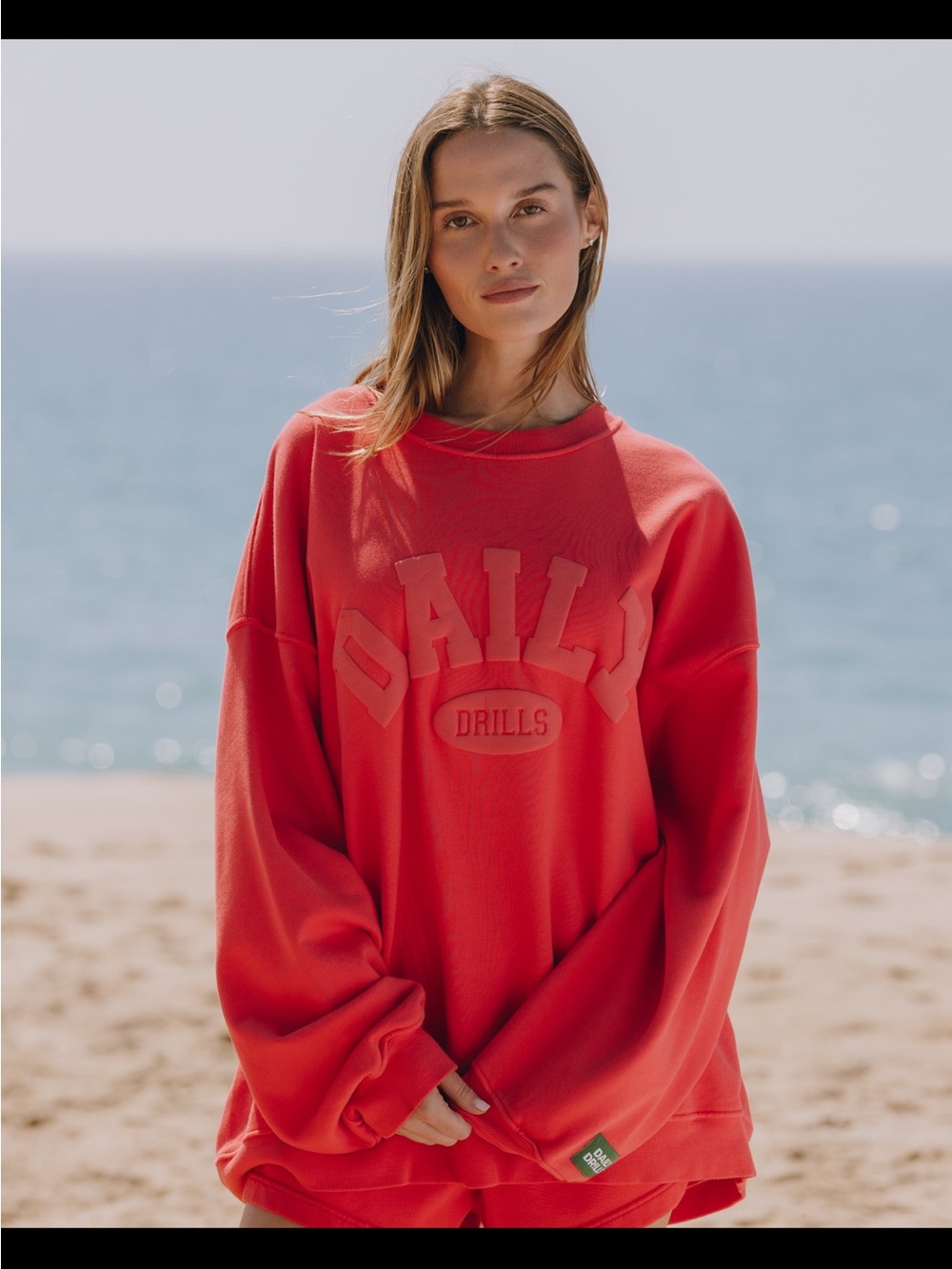 Daily Drills NWT Women's Heart Red Daily Crew Sweatshirt